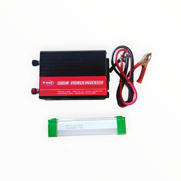 SUN 500w 12DC Power Inverter With 20W LED USB Rechargeable Light