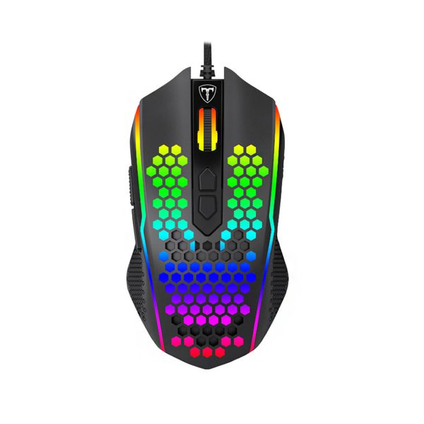 T-Dagger Honeycomb 7200DPI RGB Lightweight Gaming Mouse Black