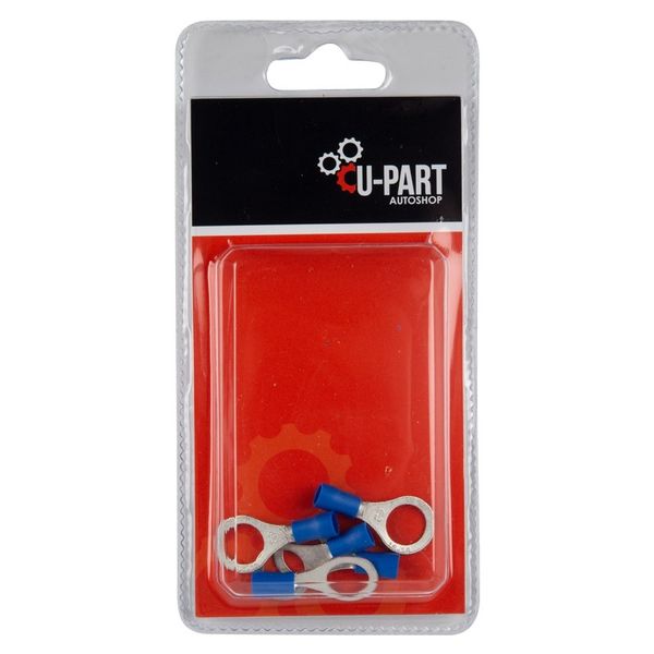 U-Part Terminal Ring Lug - Blue - 1.5mm-2.5mm x 10mm - Bulk Pack of 10