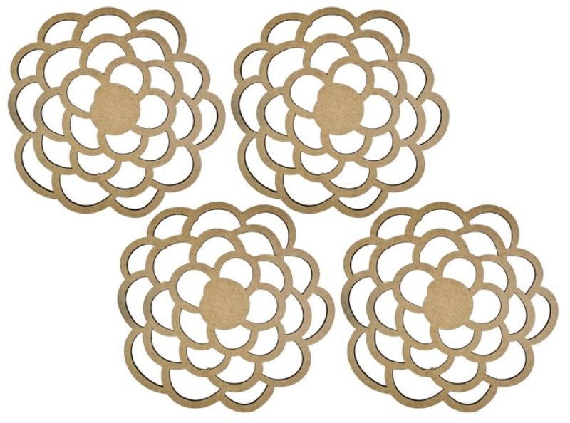 Peony Flower Underplates - Set of 4