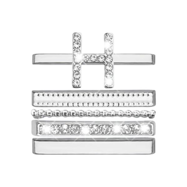 Stainless Steel Watch Band Ring Charms With Letter D - Silver