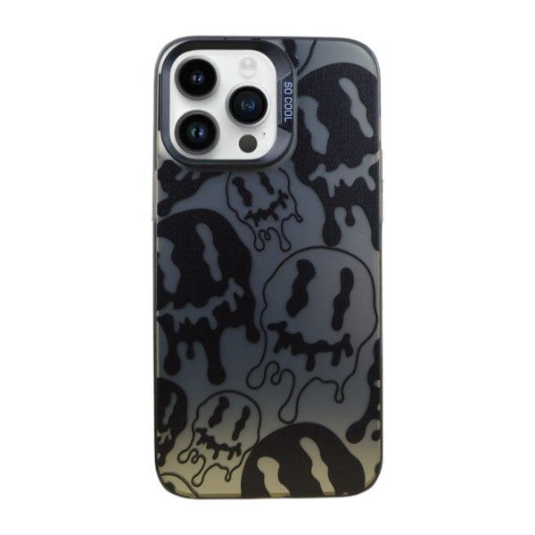 Dark Drip Smiley Phone Case Compatible With IPH 14 Pro Max - Silver