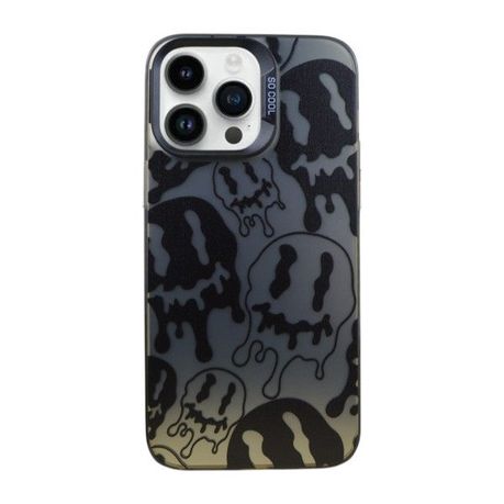 Dark Drip Smiley Phone Case Compatible With IPH 14 Pro Max - Silver Image