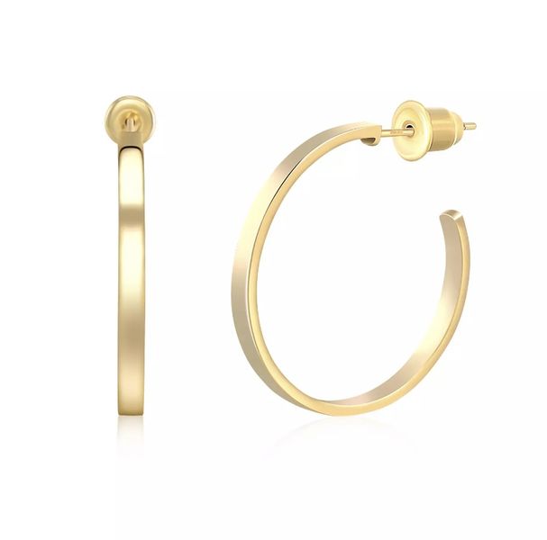 Gold 33mm Hoop Earrings - 3mm Hoop Earring - Gift