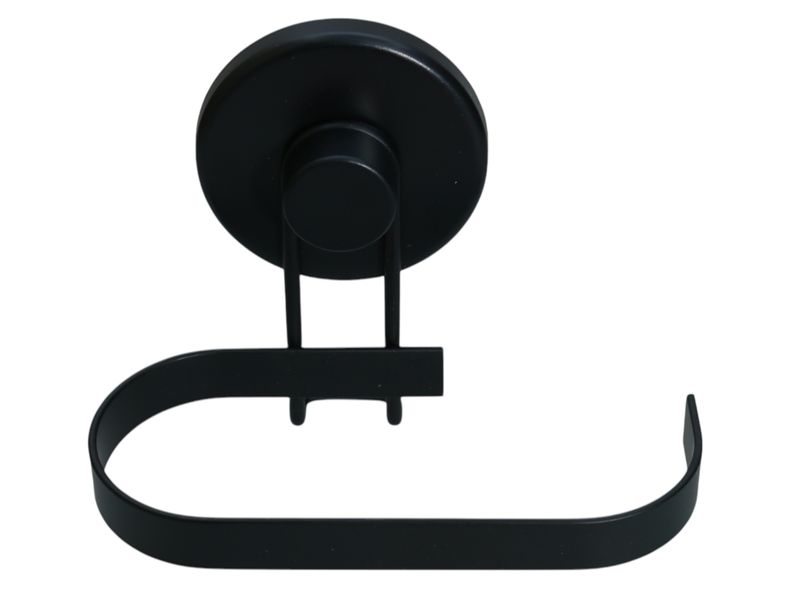 Bathroom Solutions Suction Toilet Roll Holder - Matt Black Iron