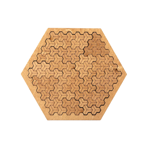 Mini Wooden Geometric Brain Teaser Puzzle - Hexagon