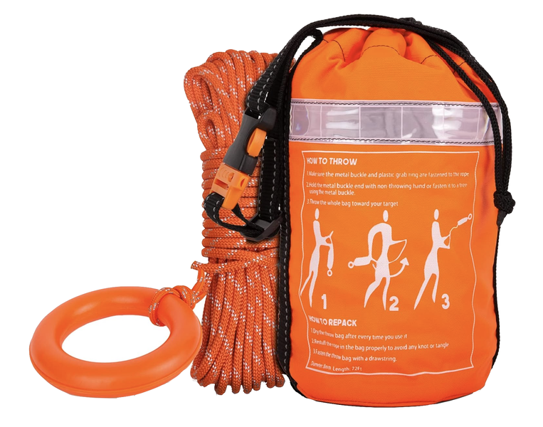 Sport Emergency Water Rescue Throw Bag With Reflective Rope - 6mm