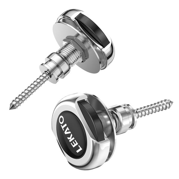 LEKATO 2pcs Guitar Locks Metal Quick Release Buttons Retainer Sliver