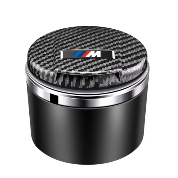 Multifunctional Car Carbon Fiber Ashtray Flame Retardant Ceramic Liner Compatible with BMW