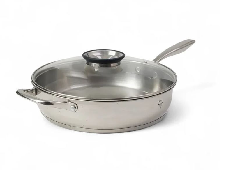 Rolux Stainless Steel Frypan With Glass Lid - 30cm/3.8L