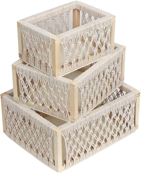 Mecrame Utility Crate Set Of 3