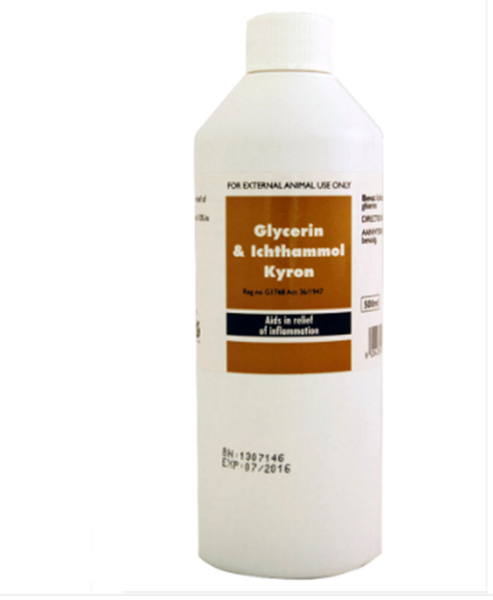 Glycerin &amp; Ichthammol 500ml - For Horses And Cattle