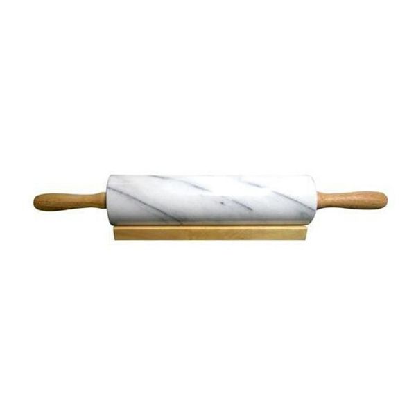 Heavy Duty Marble Rolling Pin with Wooden Handles