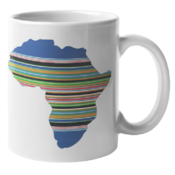 Mug Premium Ceramic - Africa Map - African Fabric Print