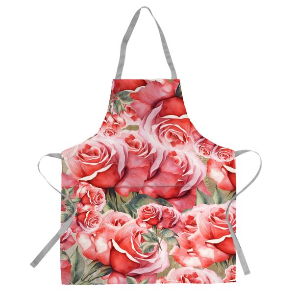 Cacophony of Pink Roses Medium Length Apron