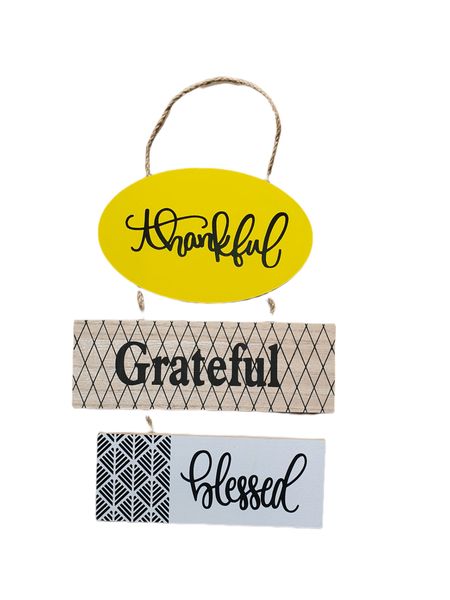Thankful Grateful Blessed - Home Decor Wall Art
