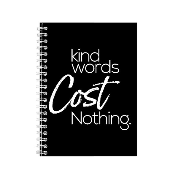 Kind Words A5 Notebook Spiral Lined Motivational Saying Graphic Notepad 143
