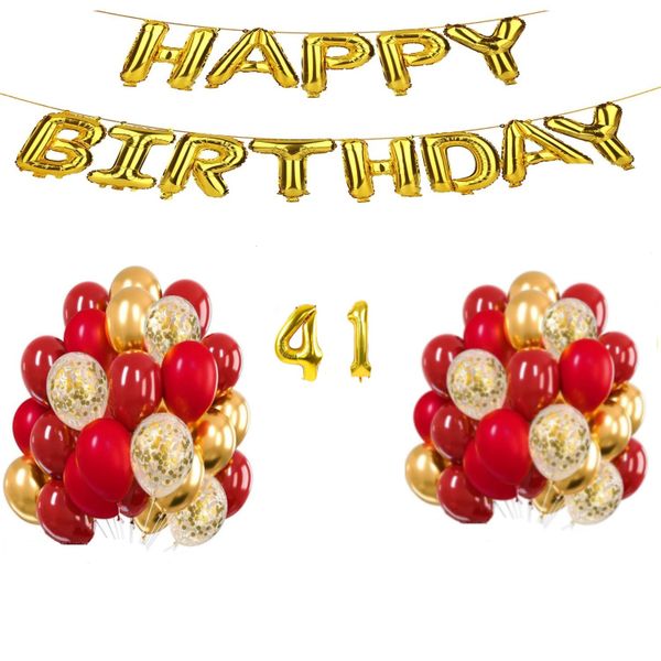Red and Gold Balloon set 41 years