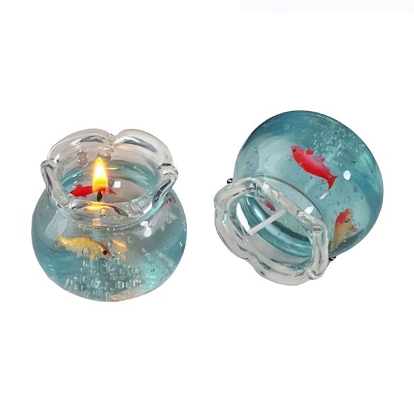 2 Piece Bubble Fish Tank Scented Candles Premium Home Bedroom Birthday Gift