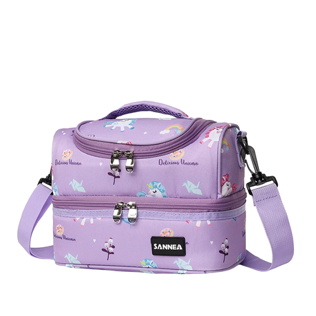 Sannea - Purple Pony Insulated Lunch Bag Cooler Bag with Shoulder Strap - 7L Image