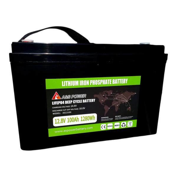 A&amp;S POWER 12.8v 100Ah Lithium Iron Battery Lifep04 Deep cycle.UPS/RV/Home.