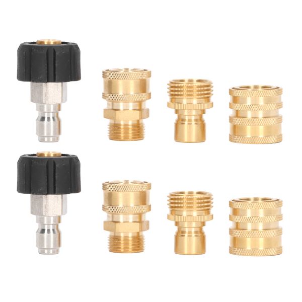 Pressure Washer Adapter Set 8Pieces Quick Coupler Fittings
