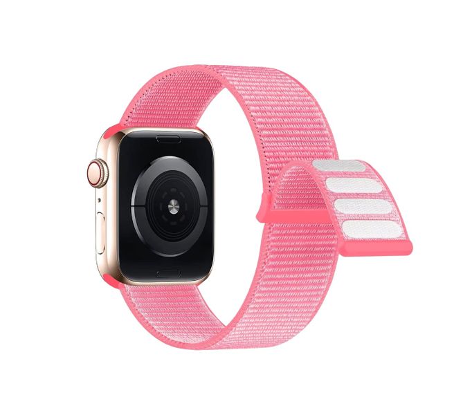 Stretchy Nylon Watch Strap With Velcro Clasp For Apple - White Stone