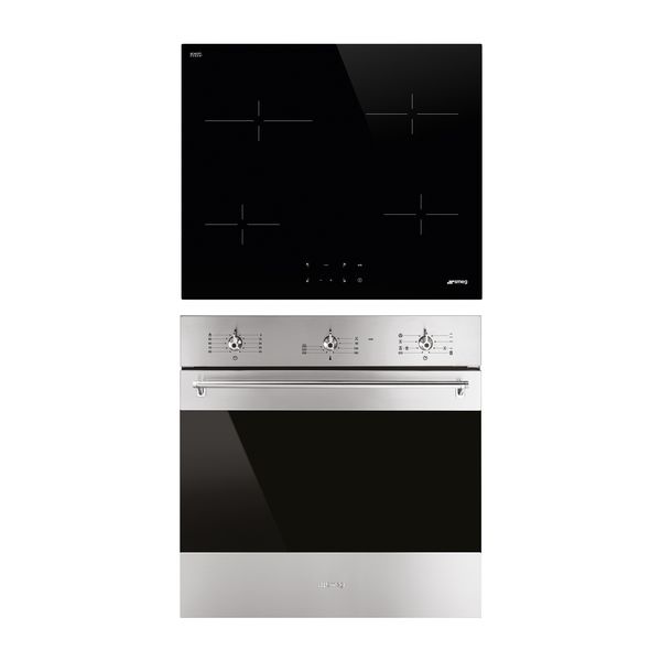 Smeg 60cm Built-in Oven SF6385XSA &amp; Ceramic Hob SE264TD1