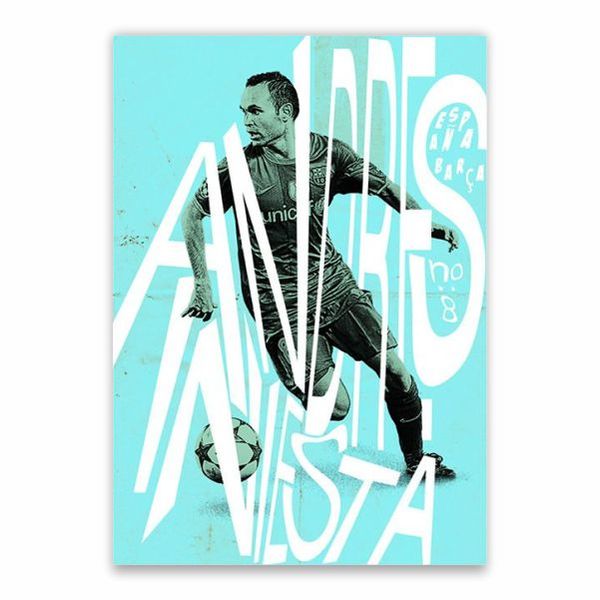 Andres Iniesta Blue Poster - A1