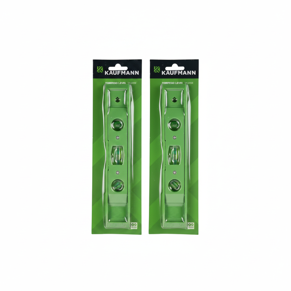 Kaufmann 230mm Non-Magnetic Torpedo Spirit Level for Precision - 2 Pack