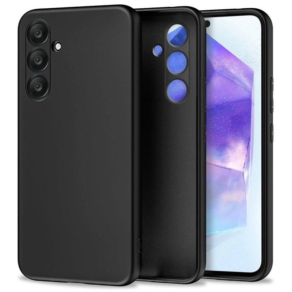 Shockproof Back silicone Cover Case Black Compatible with Samsung GalaxyA55