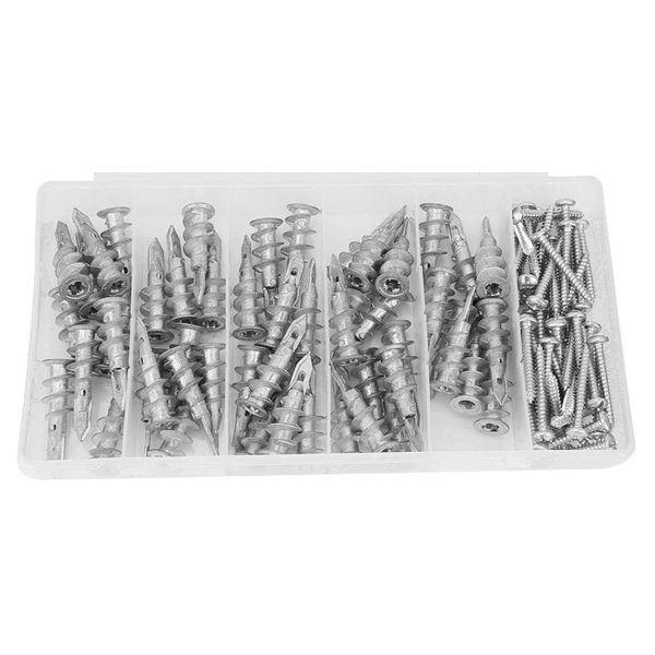 Tool DIY Multi Size Drywall Anchor with Self Tapping Screws Set of 100