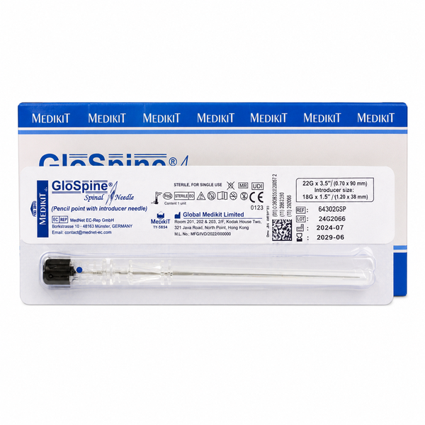 Medikit 22G x 90mm Pencil Point Spinal Needle with Introducer