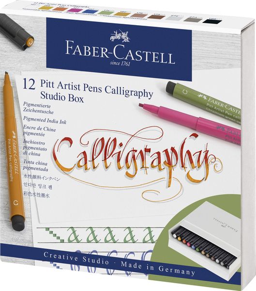 Pitt Artist Pen india ink pen, Calligraphy, studio box of 12