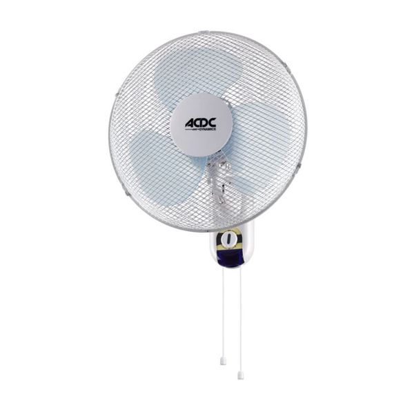 ACDC - 16" 3-Speed Wall Mount Fan With On/Off Wall Cord