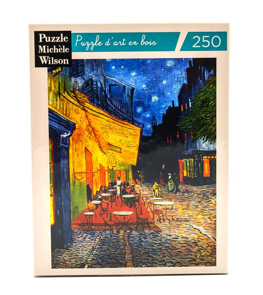 Caf by Night - 250 Piece Shaped Wooden Adult Jigsaw Puzzle