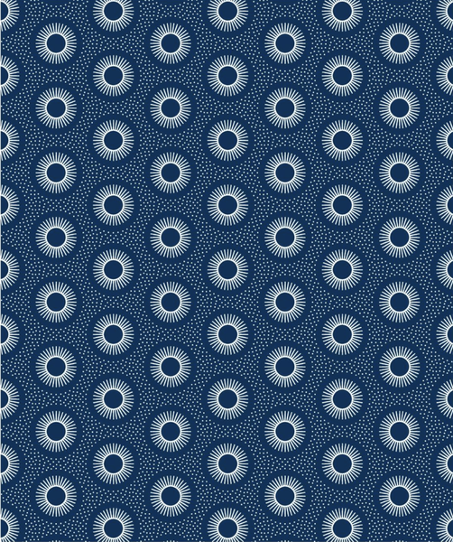 Three Cats Shweshwe Fabric by Da Gama Textiles Roll - 04 Blue &amp; White