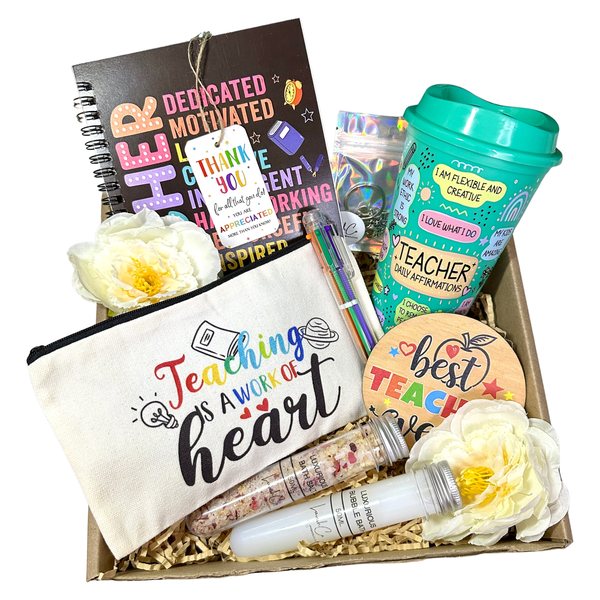 Teacher Appreciation Gift Set - "Teaching is a Work of Heart" - Lavish Co