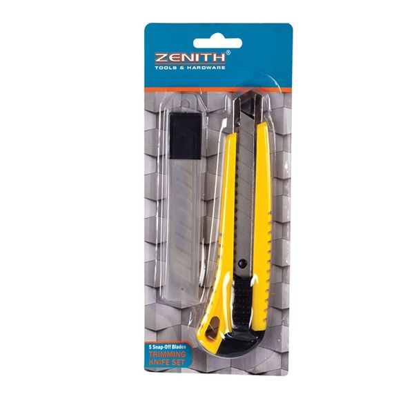 Utility Knife - Retractable - 5 Spare Blades - Yellow - 20mm - 2 Pack