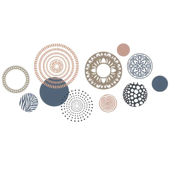 Decor PVC Self-Adhesive Round Abstract Wall Stickers 12 Pieces