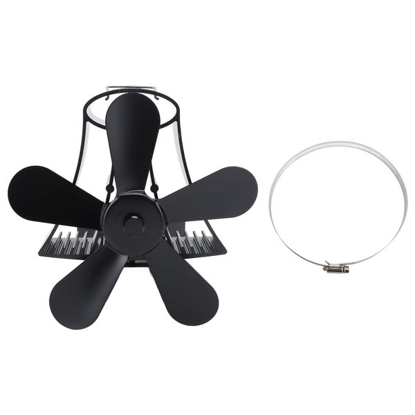 Wall Mount Fan Silent Wood Log Burner Five Blade image