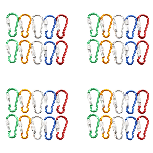 Assorted Color Aluminum Alloy Carabiner Clip Hook Bottle Holders