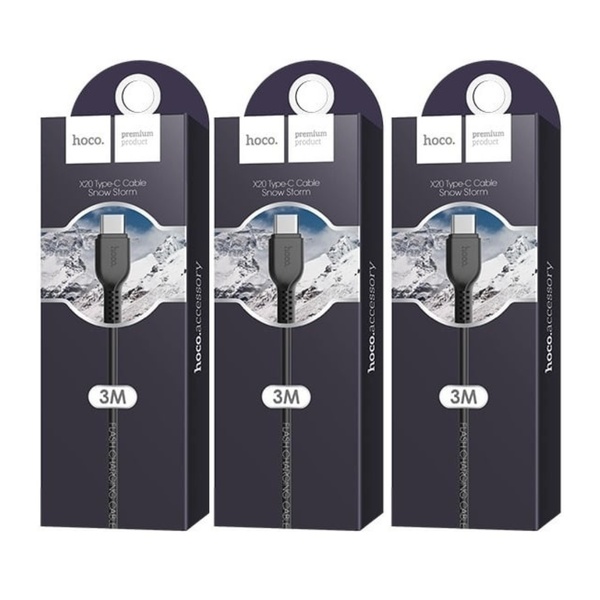 3 Pack USB to Type-C Data Charging Cable Black