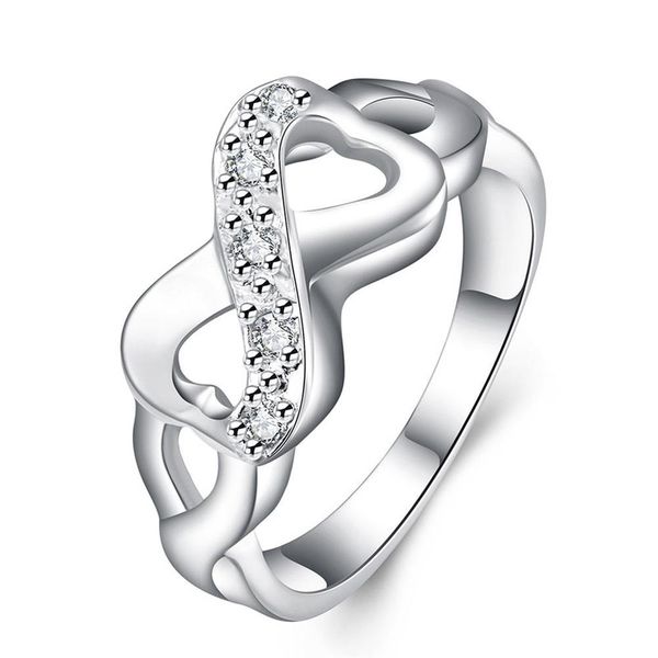 Silver Designer Infinity Twisted Ring ( Size P 1/2)