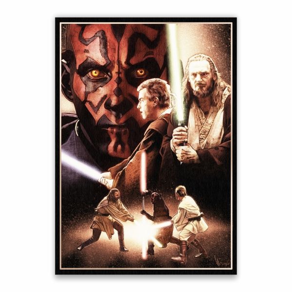 Darth Maul VS Qui-Gon And Obi-Wan Poster - A1