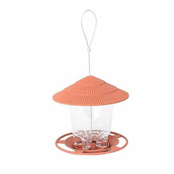 Outside Squirrel Proof Bird Feeder With Round Shaped Roof Brown