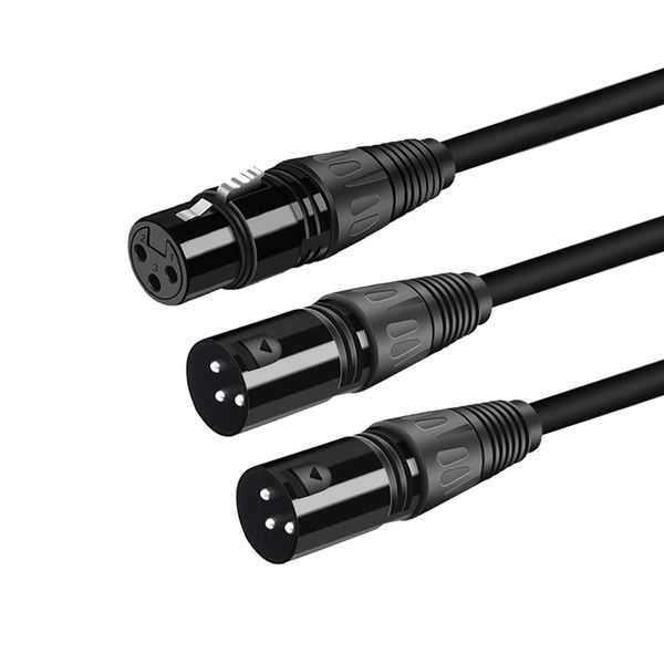 High quality Y splitter XLR F to dual XLR M 1m