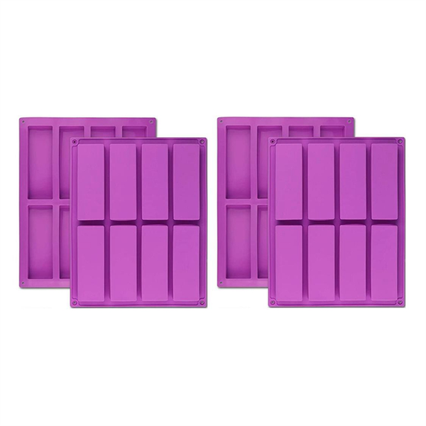 4Pcs Rectangle Silicone Mold Energy Bar Maker Cheesecake Soap Mould