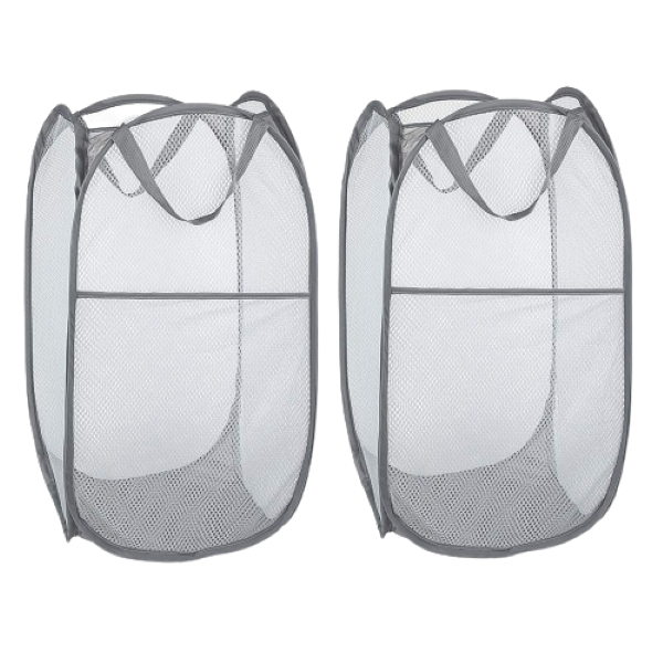 Kath On - Pack of 2 Mesh Laundry Hamper with Handle