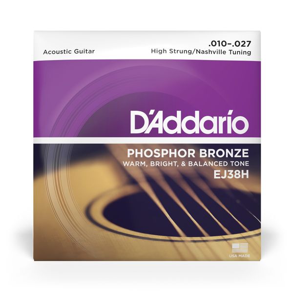 D'Addario EJ38H Phosphor Bronze Acoustic Guitar Strings Nashville 10-27